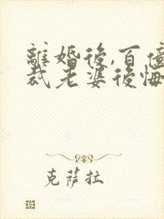 离婚后,百亿总裁老婆后悔了小说