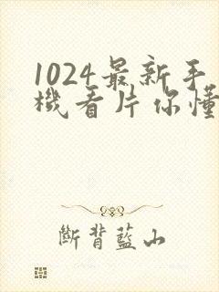 1024最新手机看片你懂的