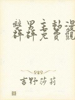 双男主动漫砰砰砰砰免费观看动漫版