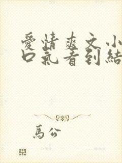 爱情爽文小说一口气看到结局