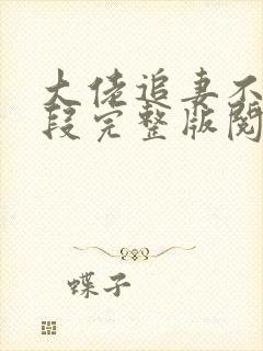 大佬追妻不择手段完整版阅读封面