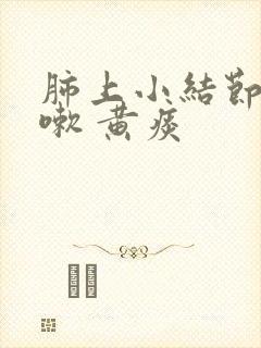 肺上小结节 咳嗽 黄痰