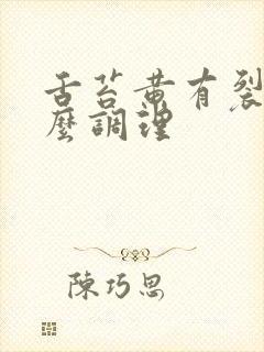 舌苔黄有裂纹怎么调理