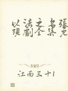 以法之名张译电视剧全集免费观看