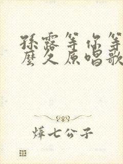 孙露等你等了那么久原唱歌曲