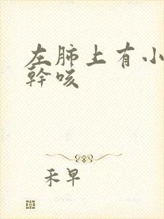 左肺上有小结节干咳