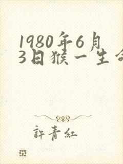 1980年6月3日猴一生命运如何