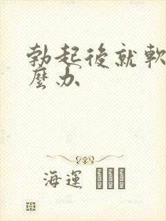 勃起后就软了怎么办