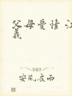 父母爱情 江昌义封面