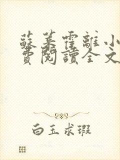 苏莱霍离小说免费阅读全文