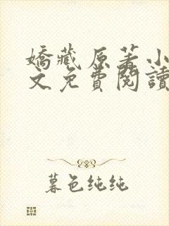 娇藏原著小说全文免费阅读