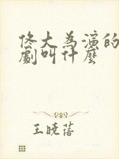 佟大为演的医生剧叫什么