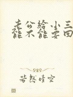 老公给小三的钱能不能要回来