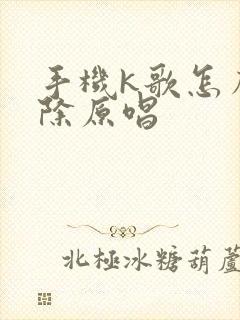 手机k歌怎么消除原唱