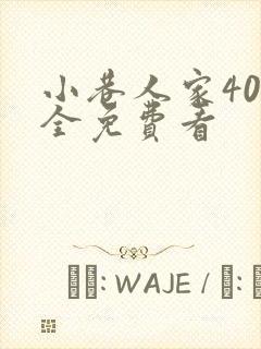 小巷人家40集全免费看