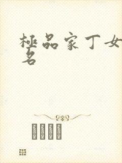 极品家丁女主排名封面