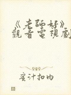 《老师好》免费观看电视剧