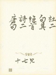 唐诗绝句杜甫绝句二首其二