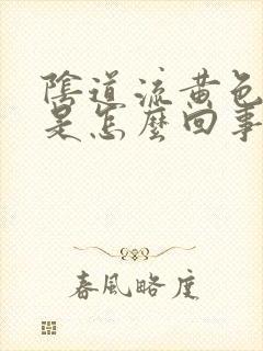 阴道流黄色液体是怎么回事