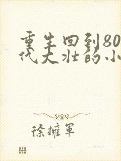 重生回到80年代大壮的小说