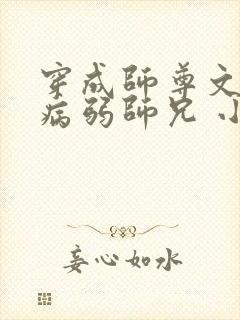 穿成师尊文里的病弱师兄 小说