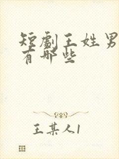 短剧王姓男演员有哪些封面