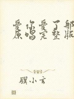 爱你爱了那么久原唱完整版封面