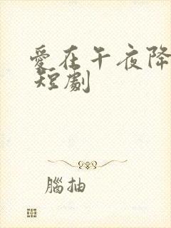 爱在午夜降临前 短剧