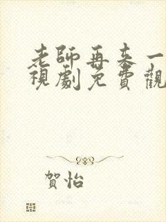 老师再来一次电视剧免费观看封面