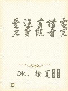 爱没有错电视剧免费观看完整版封面