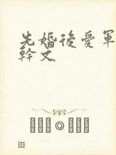 先婚后爱军婚高干文