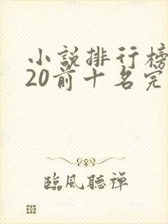 小说排行榜2020前十名完结篇封面