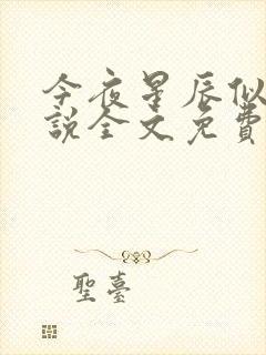 今夜星辰似你小说全文免费阅读全章节封面