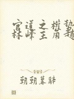 官道之权势滔天林峰主角赵小二