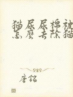 猫尿尿棉被上了怎么去除猫尿味