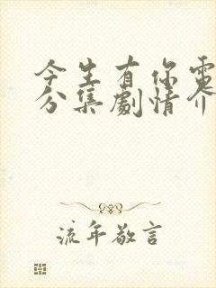 今生有你电视剧分集剧情介绍