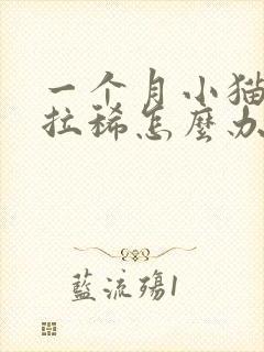 一个月小猫呕吐拉稀怎么办