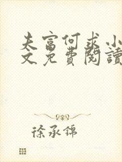 夫富何求小说全文免费阅读