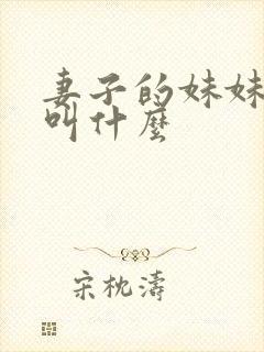 妻子的妹妹应该叫什么