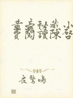 黄帝秘藏小说免费阅读陈启封面