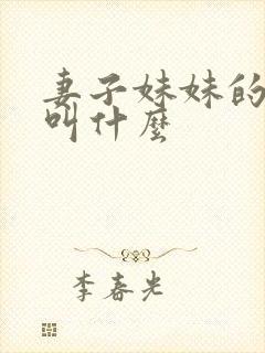 妻子妹妹的老公叫什么