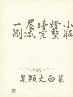 一屋暗灯小说无删减完整版