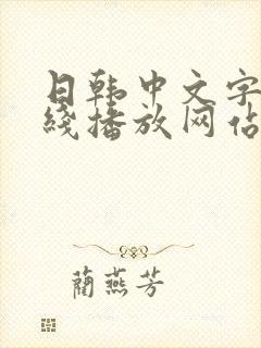 日韩中文字幕在线播放网站