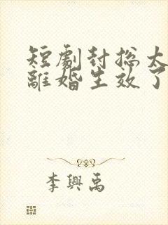 短剧封总太太的离婚生效了