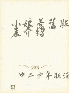 小娘惹旧版演员表介绍封面