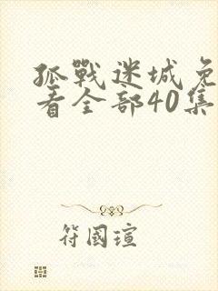 孤战迷城免费观看全部40集