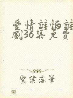 爱情谁怕谁电视剧36集免费观看