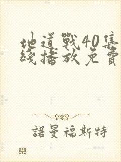 地道战40集在线播放免费观看西瓜