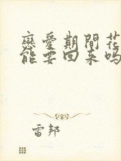 恋爱期间花的钱能要回来吗