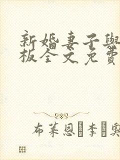 新婚妻子与菜老板全文免费阅读小说